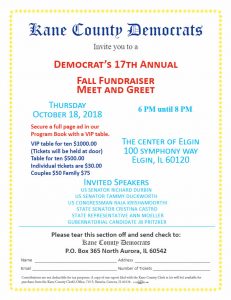 Kane County Democrats’ 17th Annual Fall Fundraiser